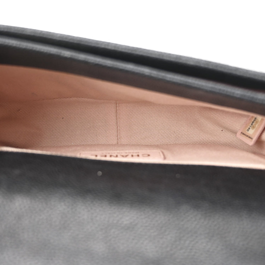 Grained Calfskin Quilted Small Cuba Top Handle Flap Black