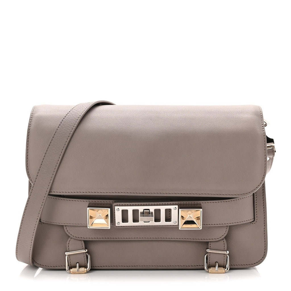 Smooth Calfskin PS11 Classic Shoulder Bag Mushroom
