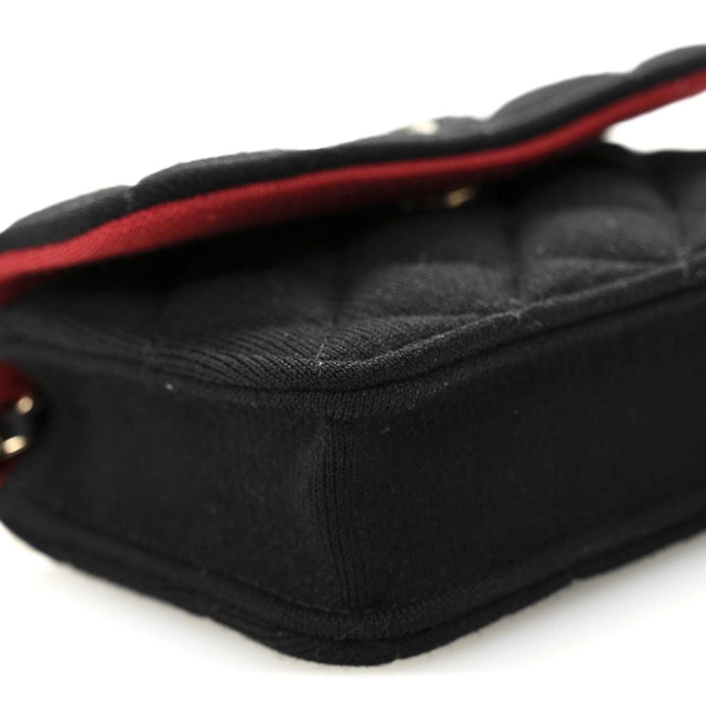 Jersey Quilted Micro Mini Flap Black