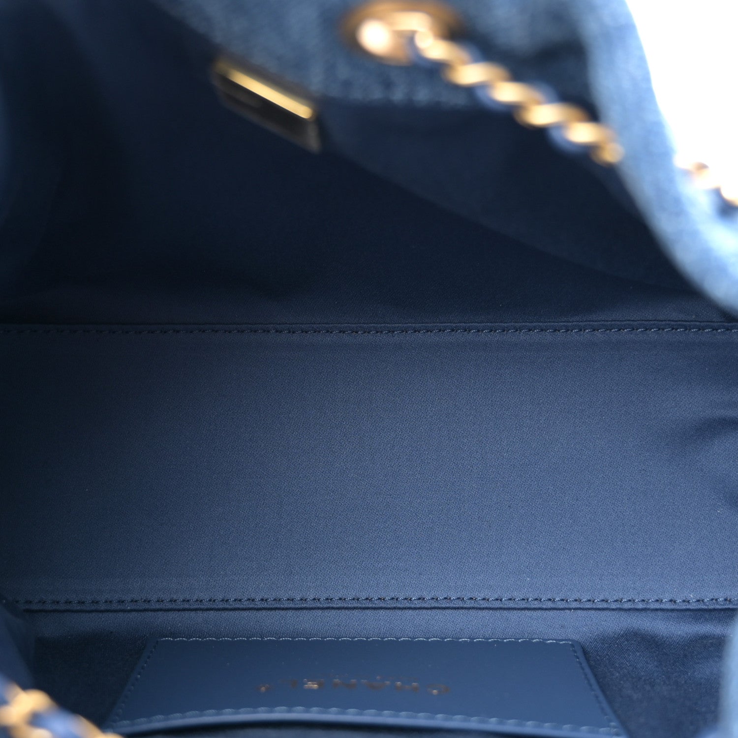 Washed Denim Quilted Mini Chanel 25 Handbag Blue