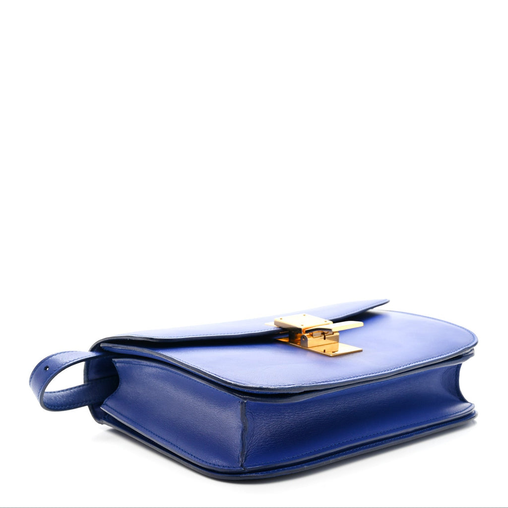 Box Calfskin Medium Classic Box Flap Bag Indigo