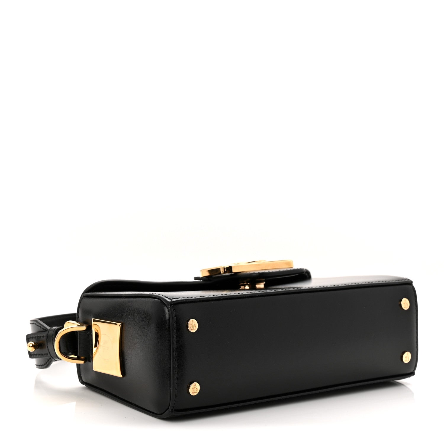 Shiny Calfskin Nano Pencil Bag Black