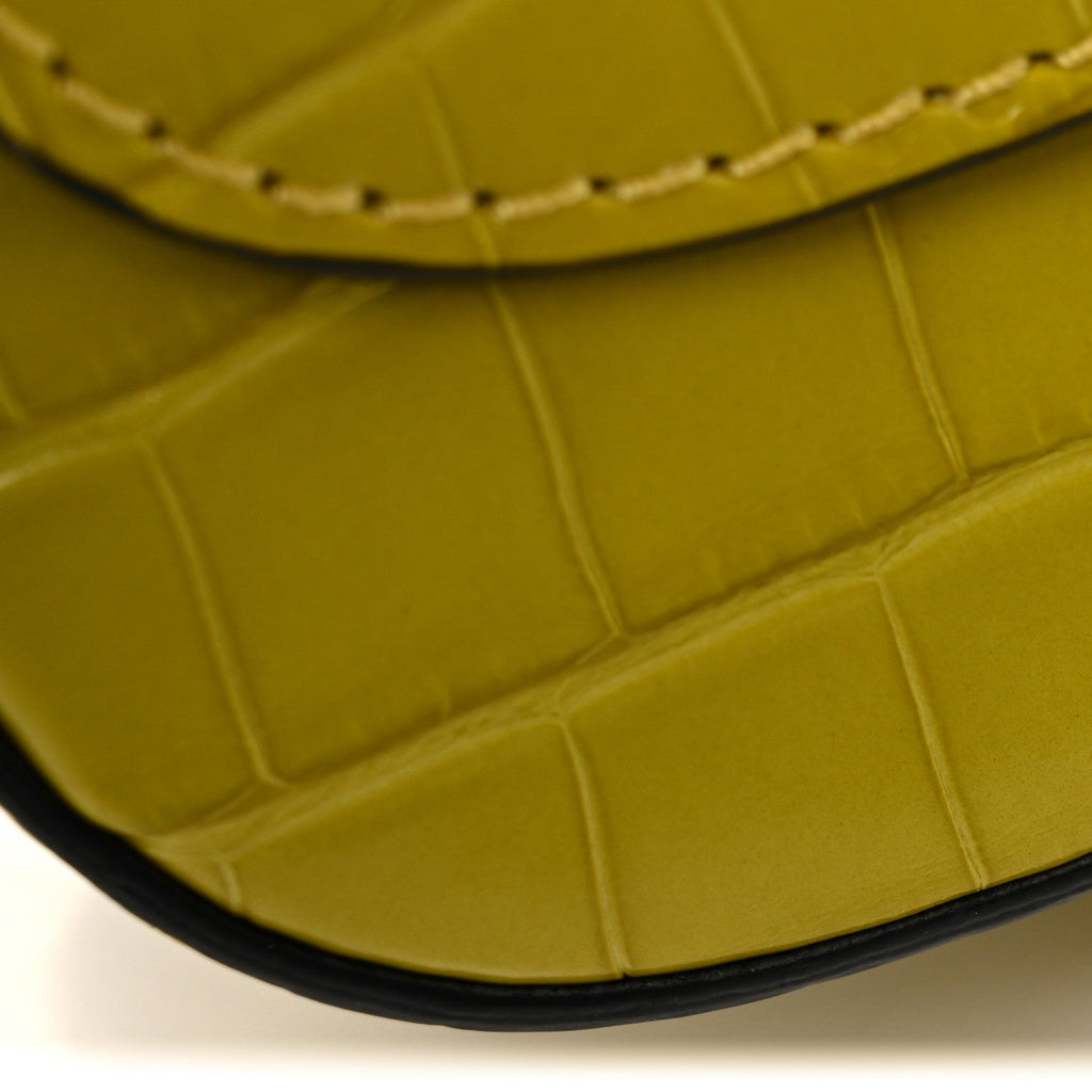 Alligator Bridle Micro Satchel Lime