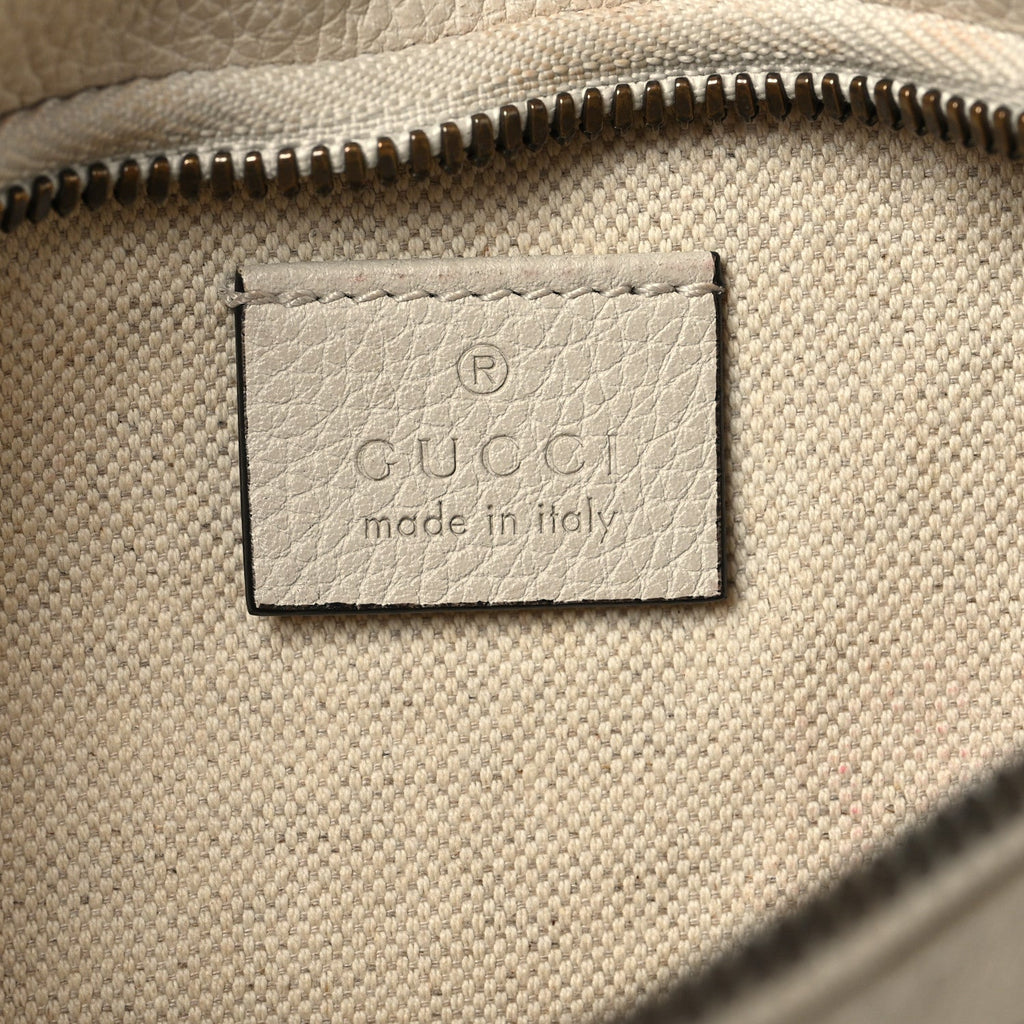 Grained Calfskin Small Logo Belt Bag White