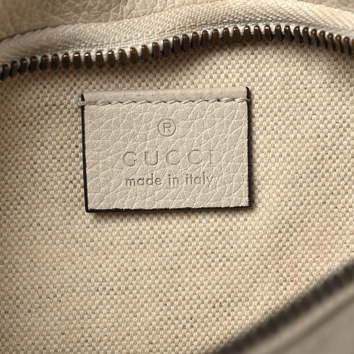 Grained Calfskin Small Logo Belt Bag White