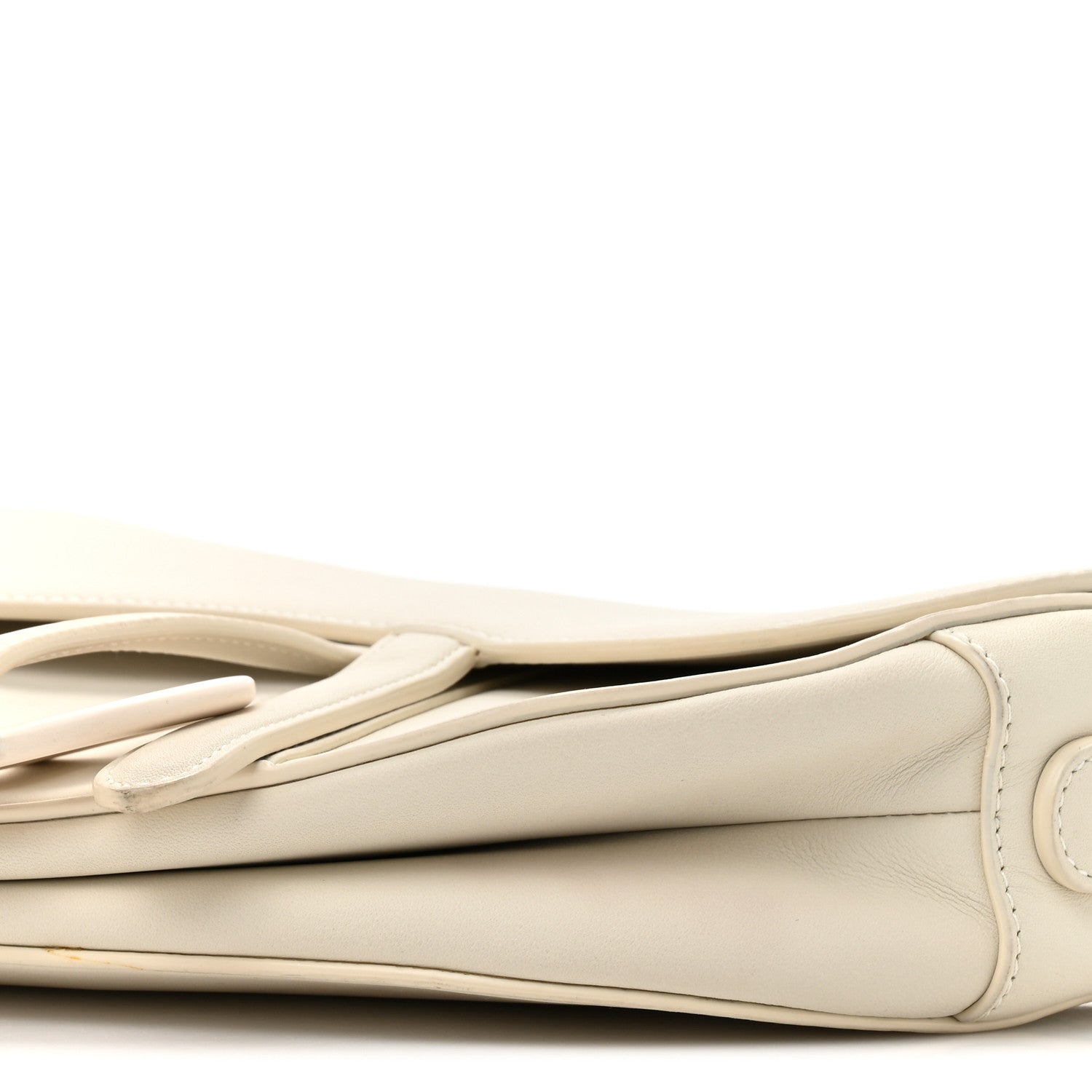 Ultra Matte Calfskin Saddle Bag Off White
