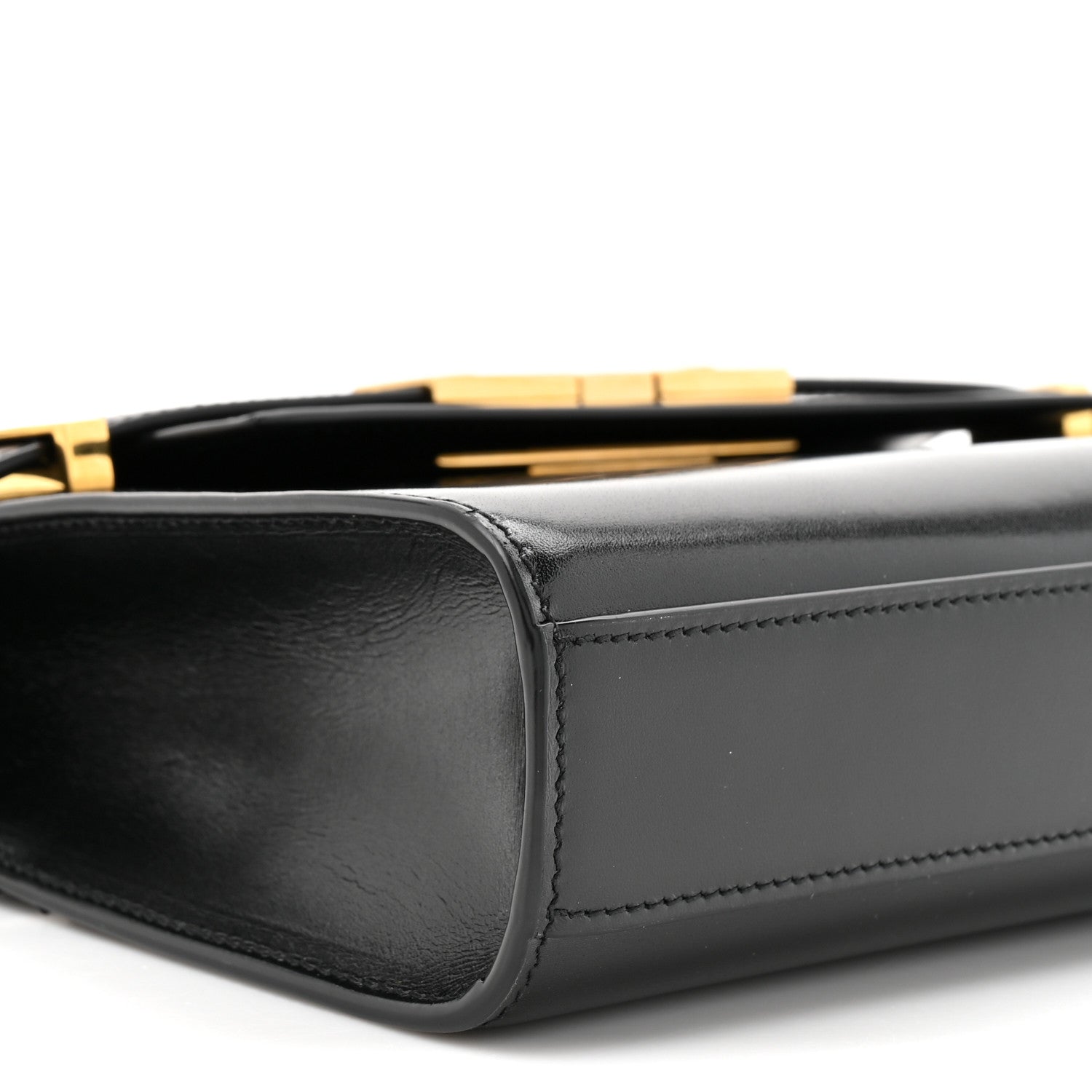 Smooth Calfskin Small Manhattan Shoulder Bag Black