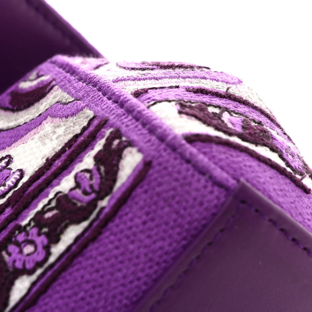 Canvas Embroidery Majolica Small Sicily Handbag Purple