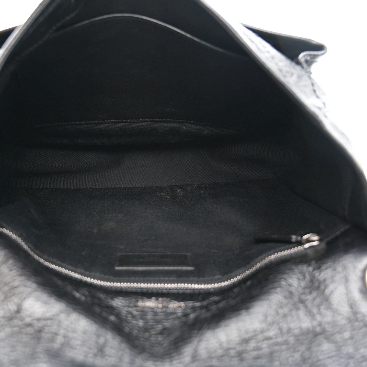 Crinkled Calfskin Matelasse Monogram Medium Niki Chain Satchel Black