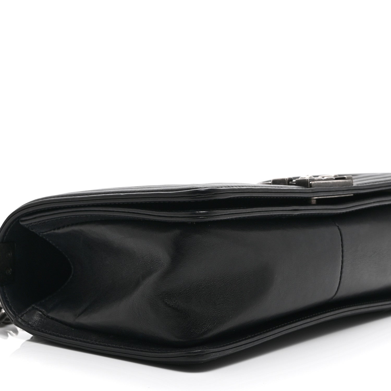 Calfskin Crystal Studded Quilted Medium Boy Flap  Black