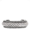 Sterling Silver Diamond 20mm Sculpted Cable Cuff Bracelet