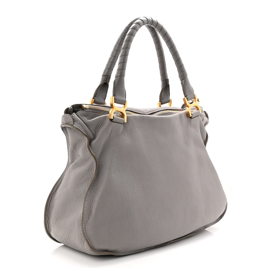 Calfskin Large Marcie Satchel Cashmere Grey