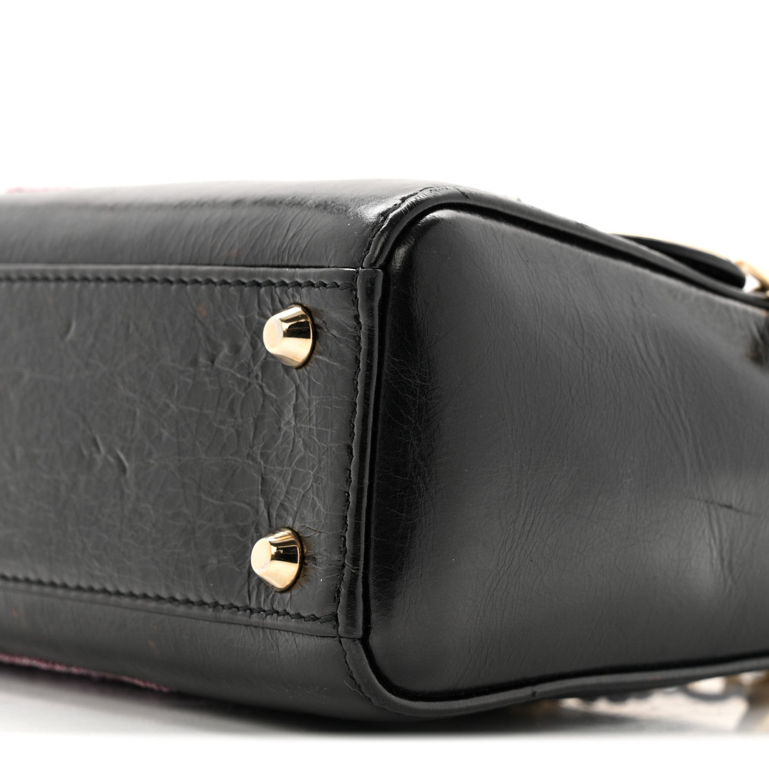 Calfskin Beaded Mini Lady Dior Black