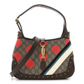 GG Supreme Monogram Geometric Textured Dollar Calfskin Web Small Jackie 1961 Hobo
