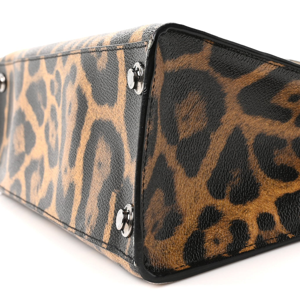 Canvas Calfskin Wild Animal Print City Steamer EW Marron