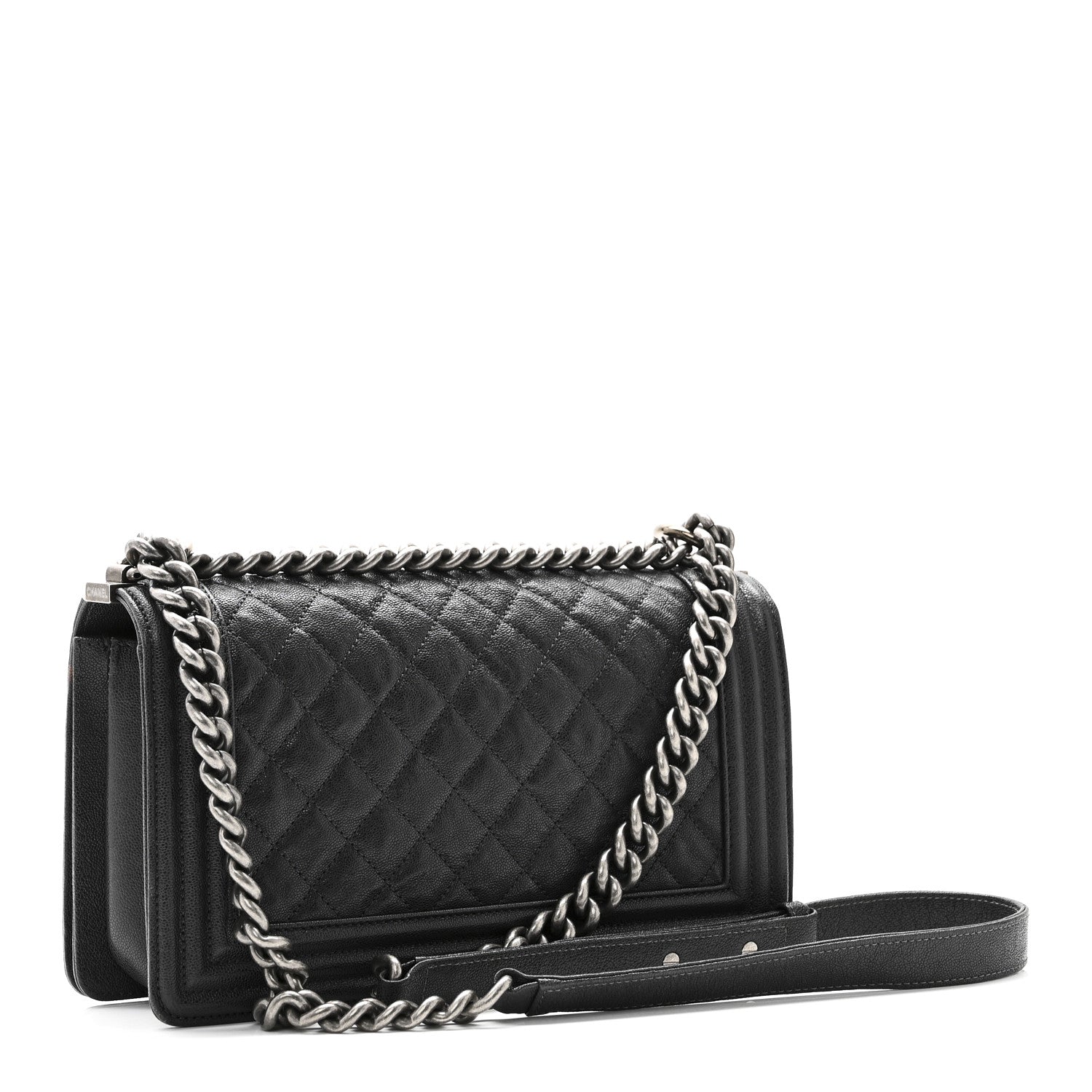 Caviar Quilted Medium Boy Flap Charcoal