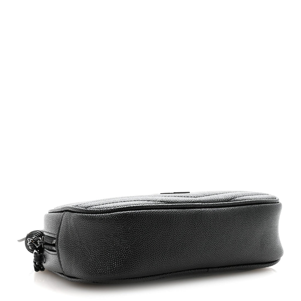 Grain De Poudre Matelasse Monochrome Monogram Mini Lou Camera Bag Black