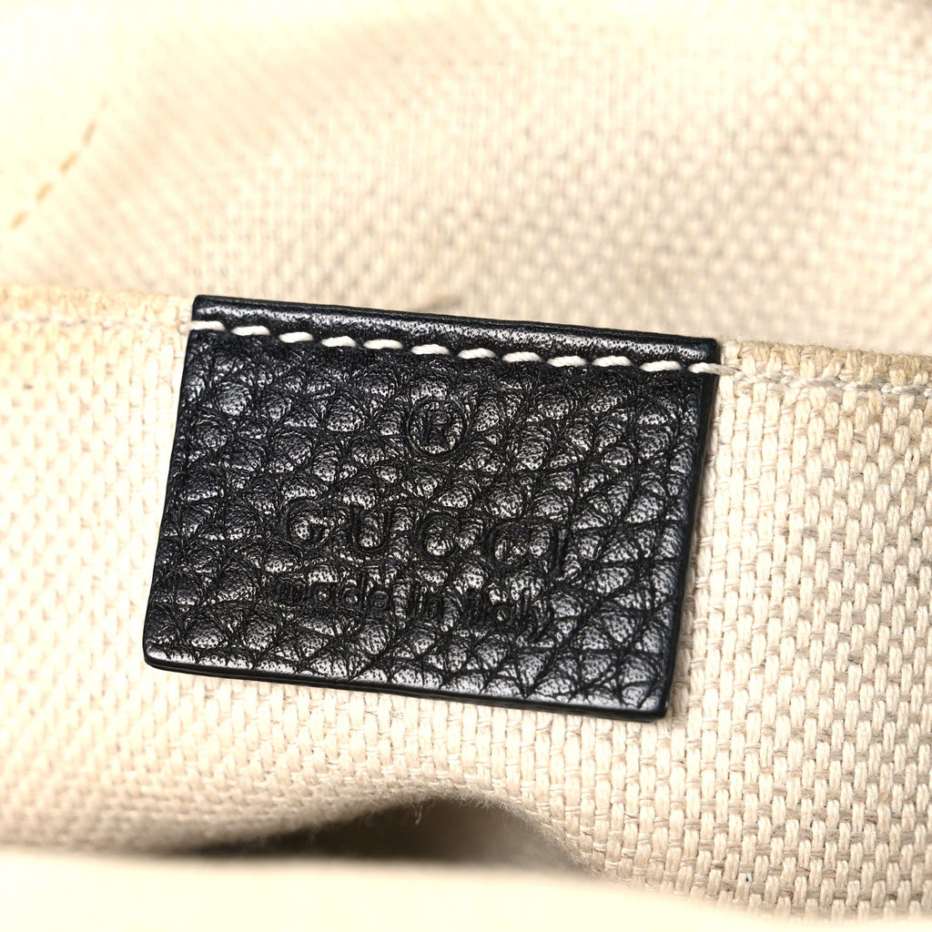 Pebbled Calfskin Small Soho Disco Bag Black