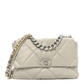Lambskin Quilted Large Chanel 19 Flap Grey
