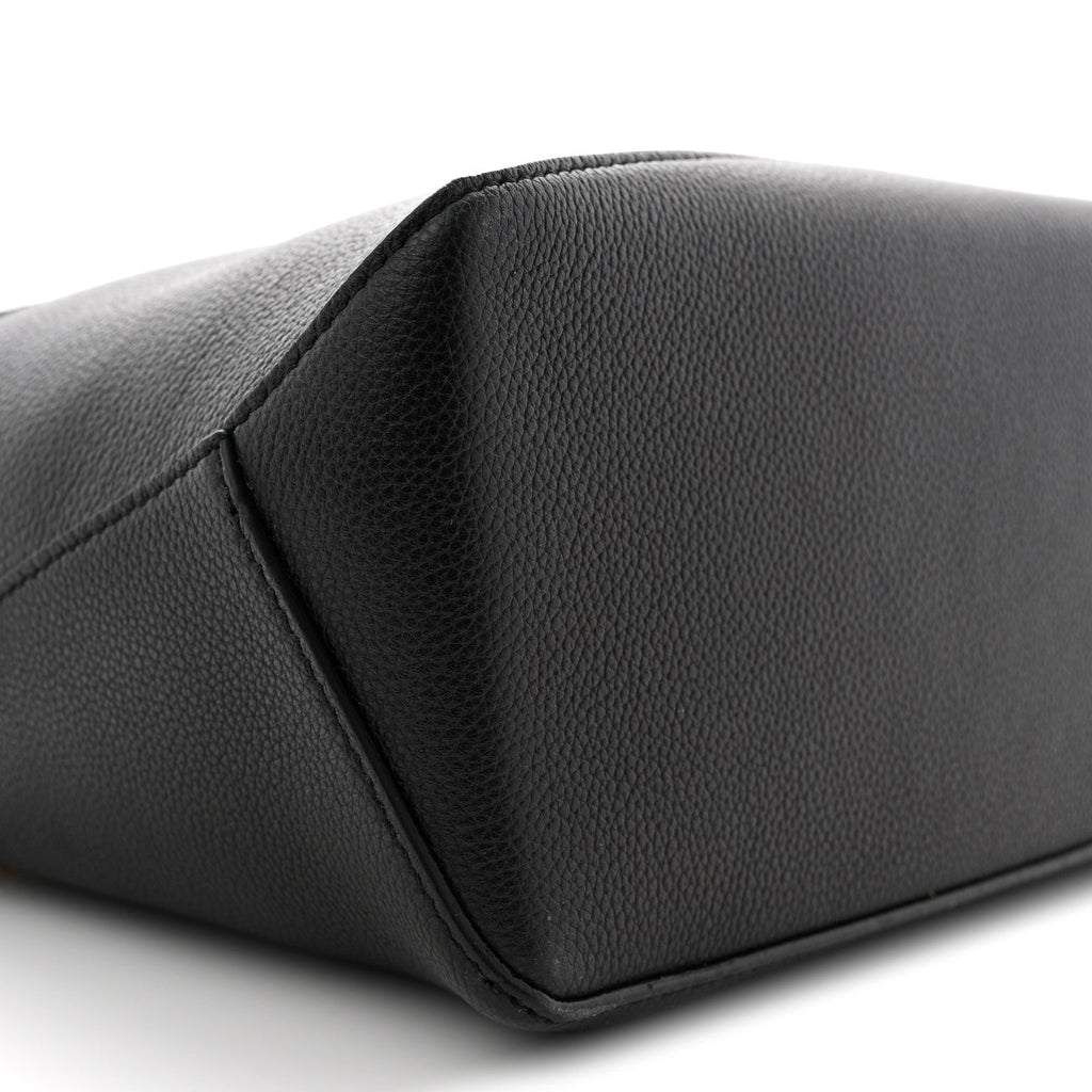 Grained Calfskin Small Puzzle Bag Black