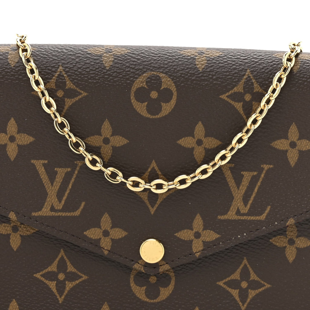 Monogram Pochette Felicie Chain Wallet Fuchsia