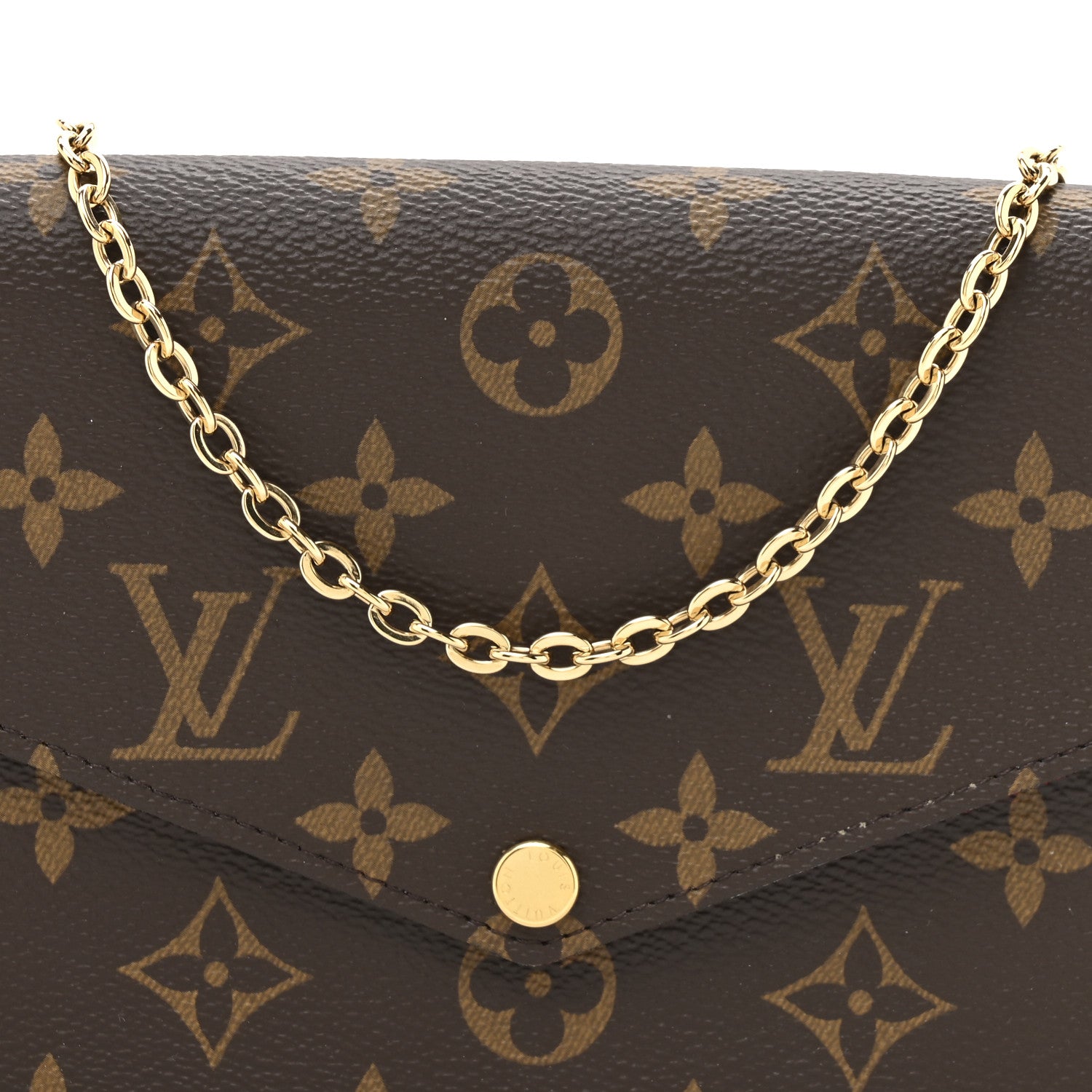 Monogram Pochette Felicie Chain Wallet Fuchsia