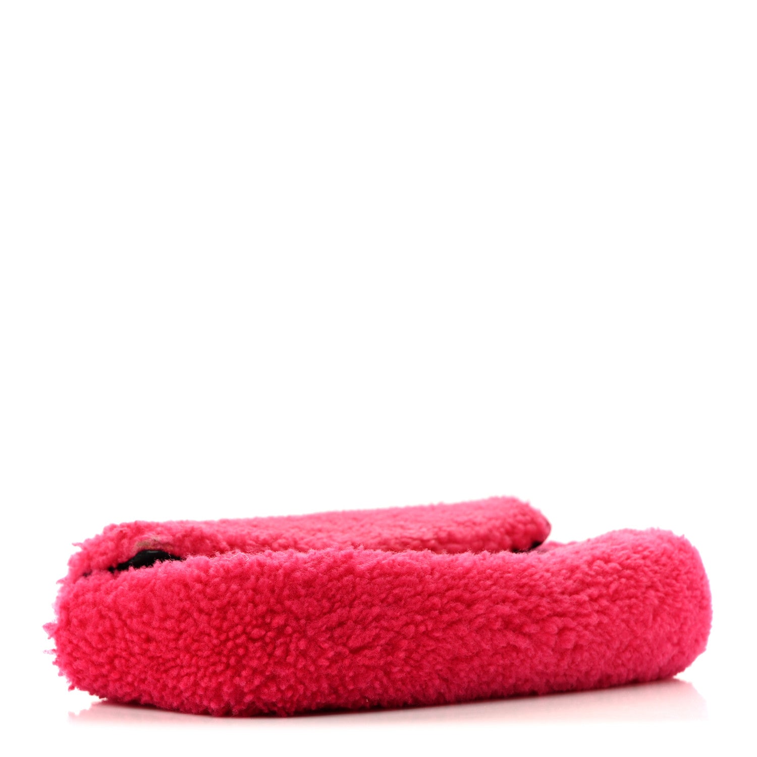 Shearling Nappa Mini Be Baguette Shoulder Bag Fuxia Black