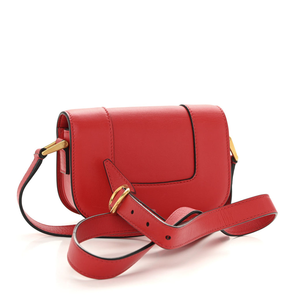 Calfskin Small Supervee Crossbody Bag Rouge Pur