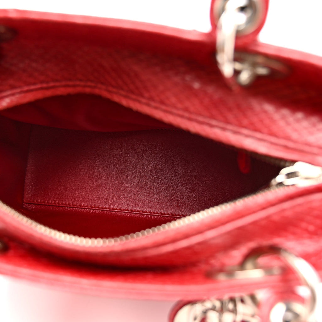 Snakeskin Medium Lady Dior Pink