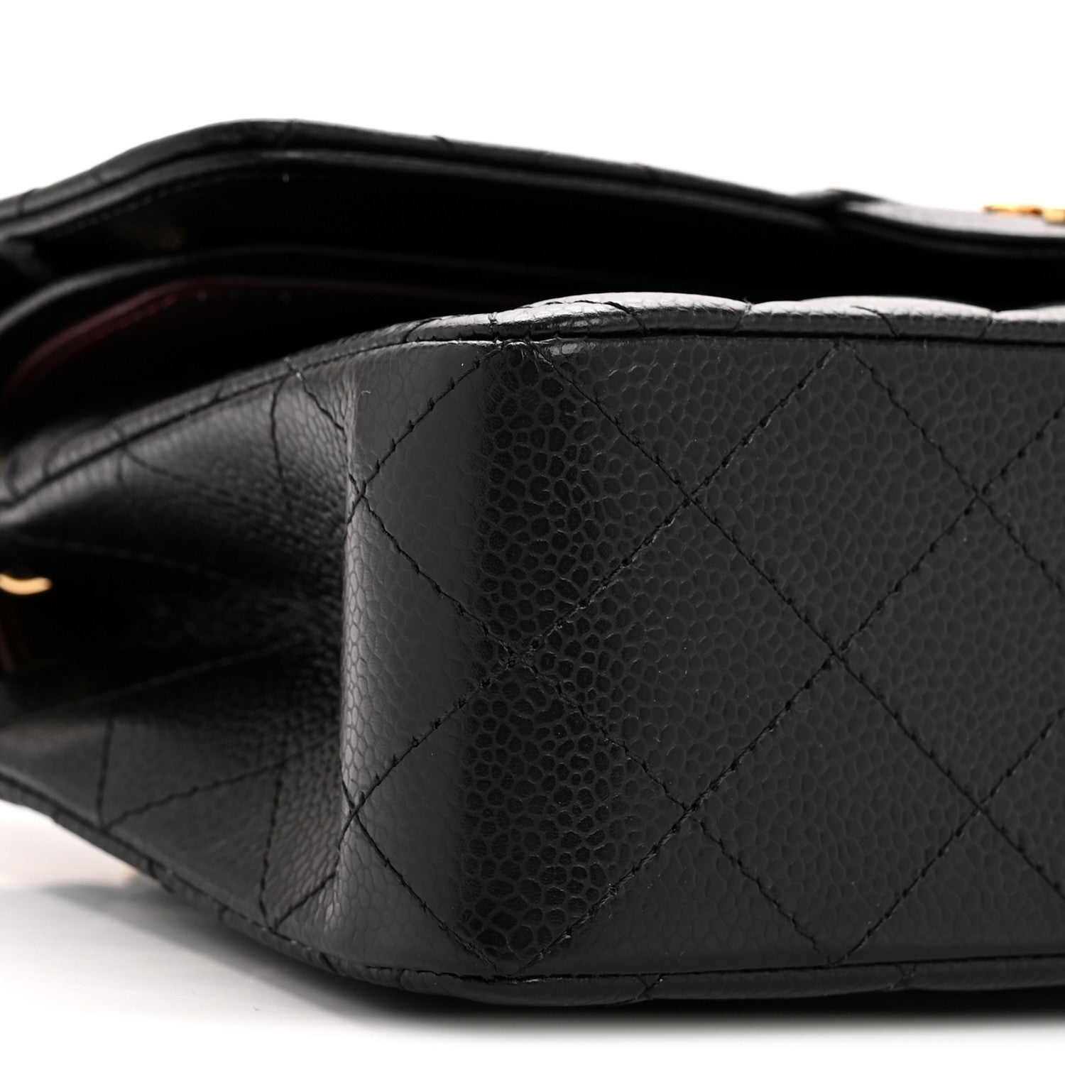 Caviar Quilted Small Double Flap Black