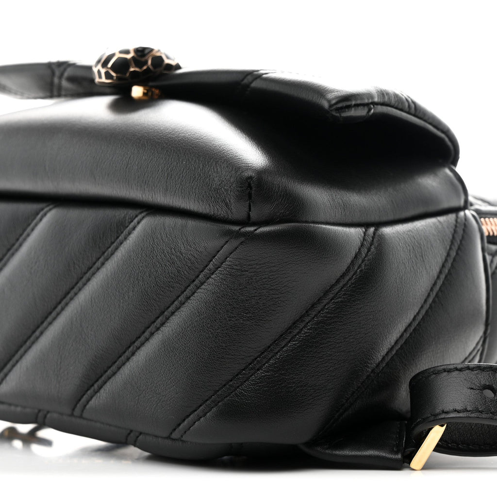 Calfskin Matelasse Serpenti Cabochon Backpack Black