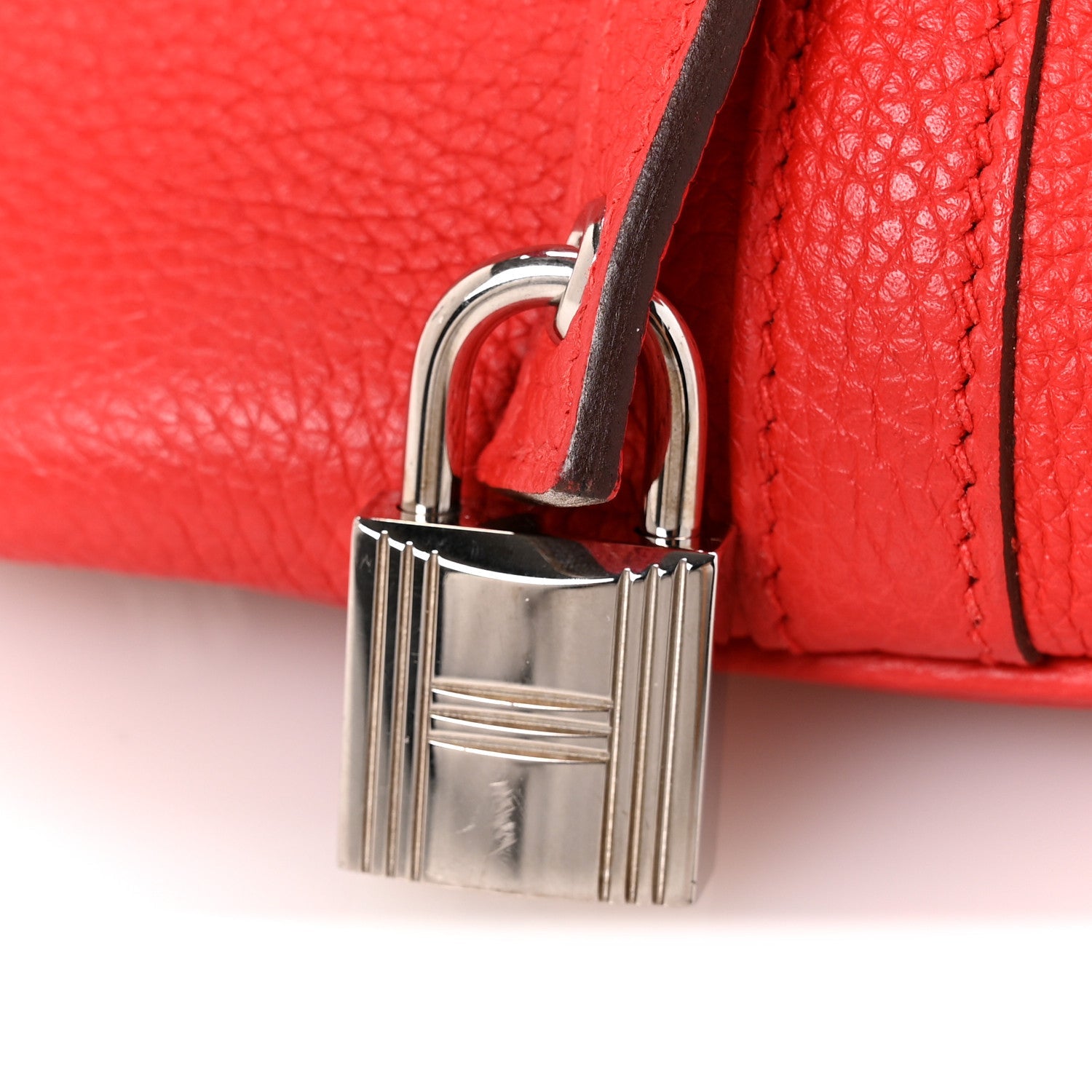 Taurillon Clemence Picotin Lock 18 PM Rouge Tomate