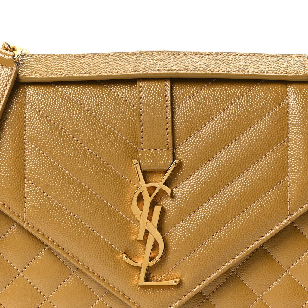 Grain De Poudre Textured Mixed Matelasse Triquilt Medium Monogram Satchel Old Oil