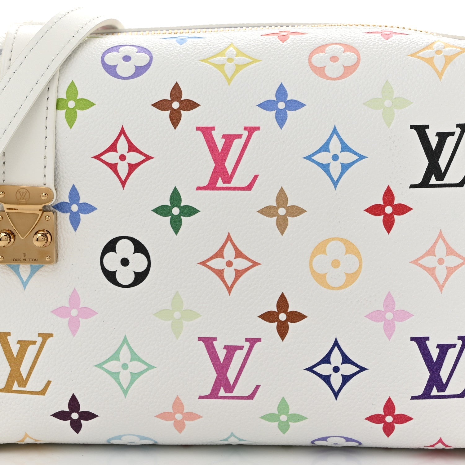 LV x TM Cowhide Monogram Multicolor Side Trunk MM White