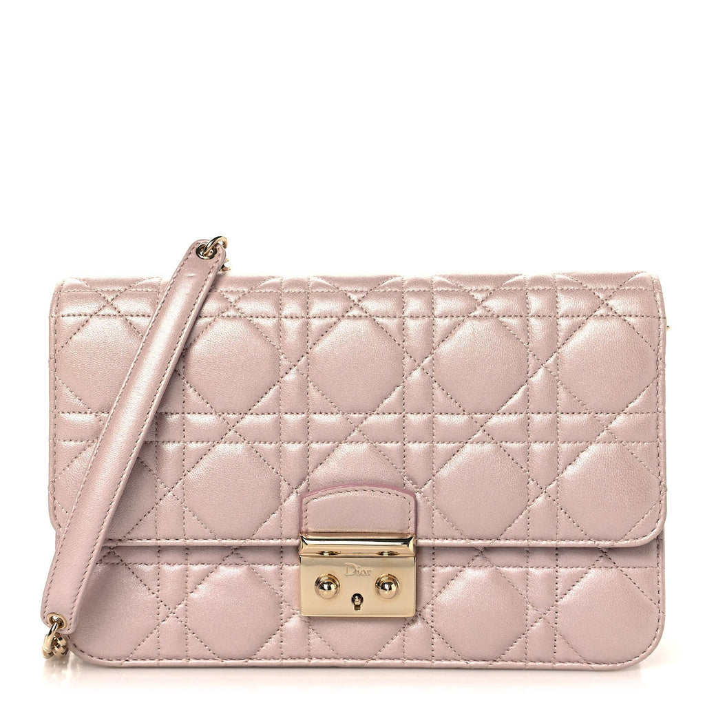Pearly Lambskin Cannage Miss Dior Promenade Pouch Lotus