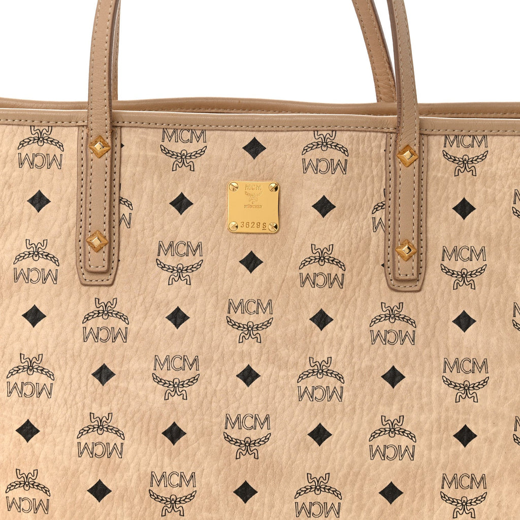 Visetos Medium Top Zip Shopper Tote Beige