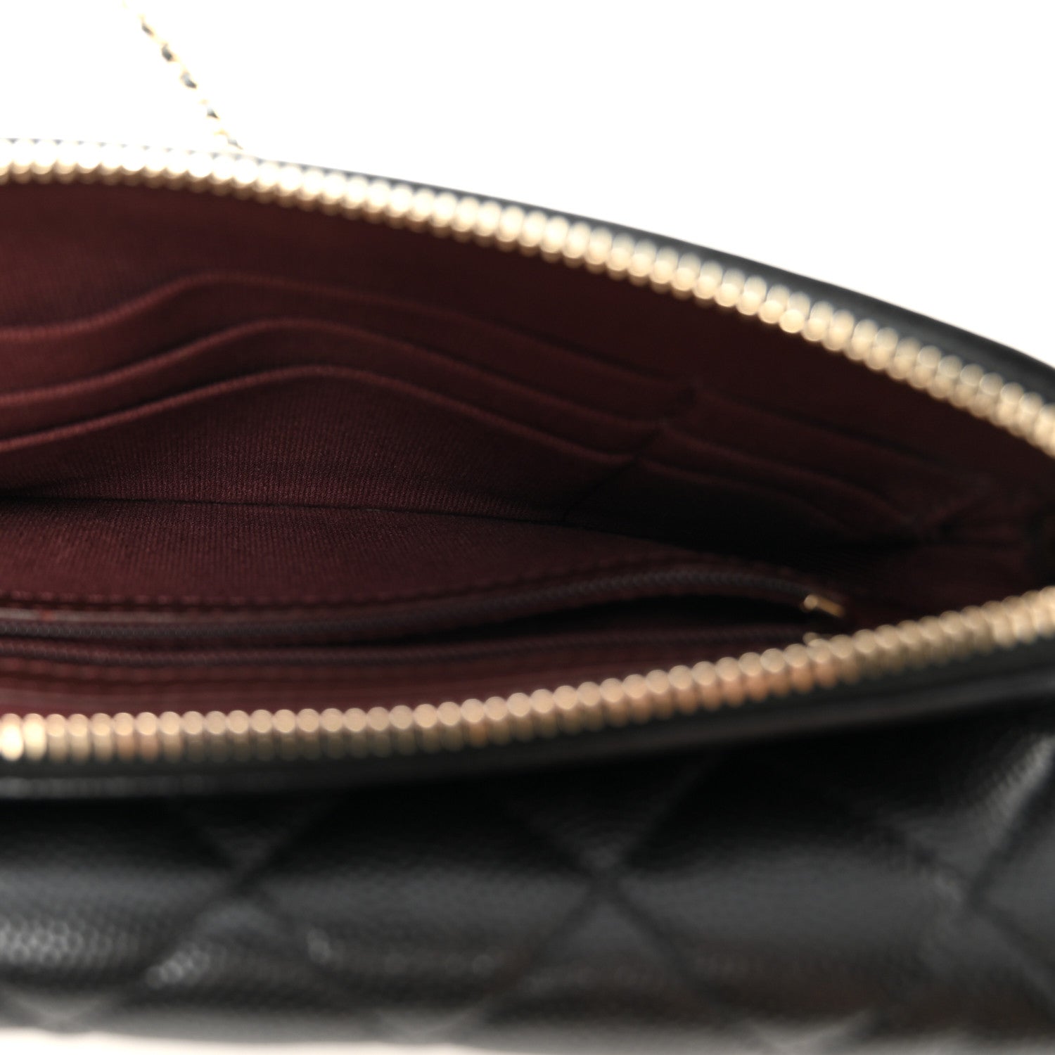 Caviar Quilted Flap Phone Holder With Chain Black
