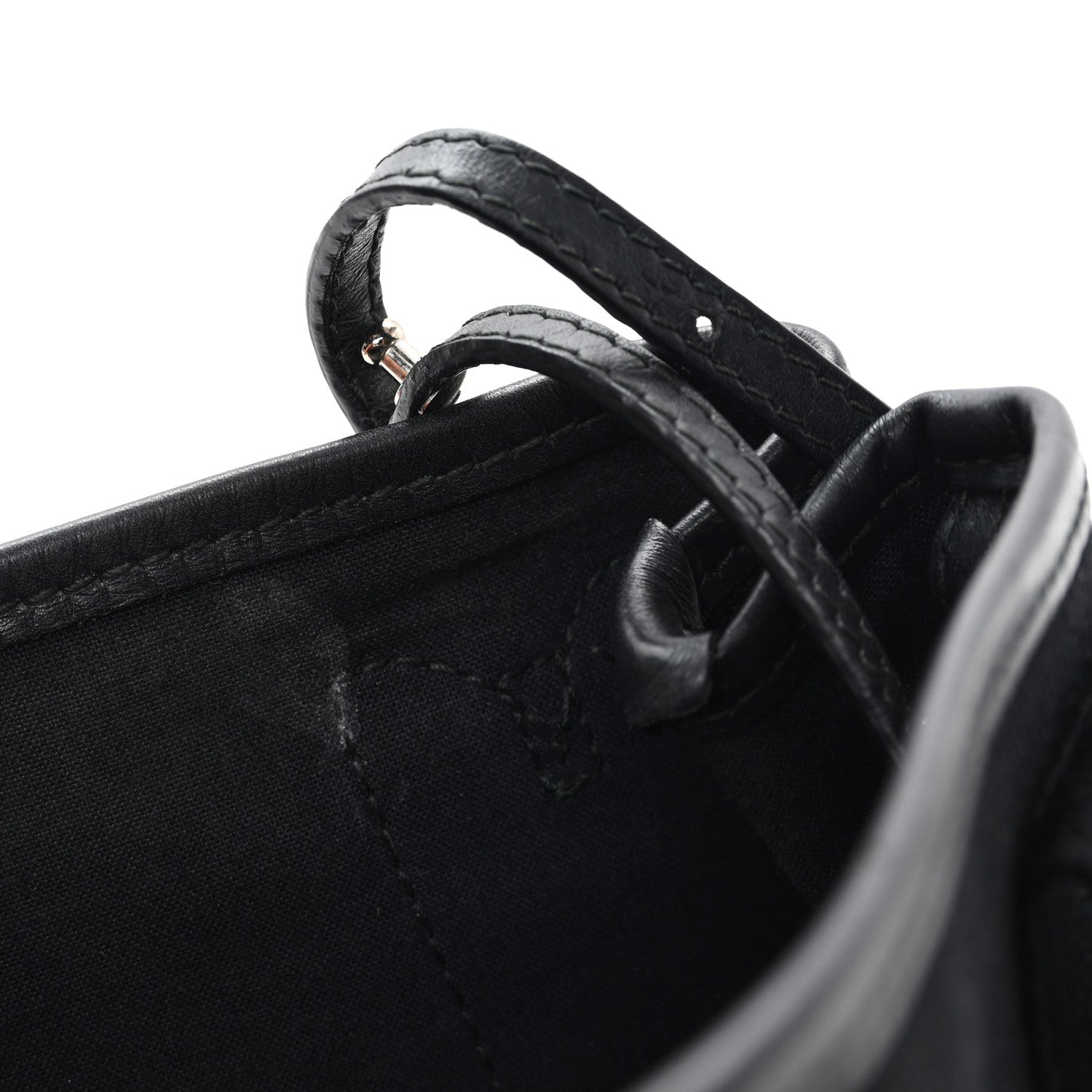 Cotton Canvas Calfskin Navy Cabas XS Black