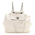 Lambskin Quilted Beijing Backpack Bag White