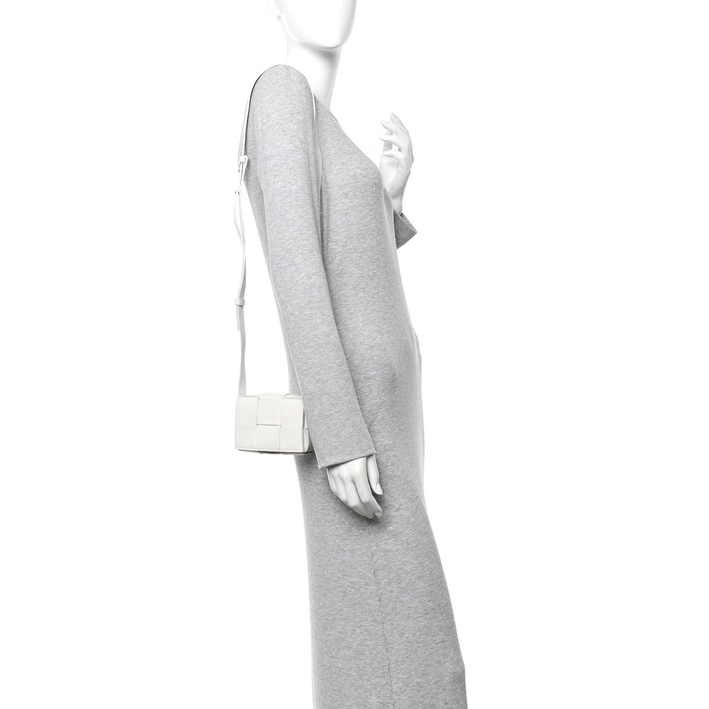 Lambskin Maxi Intreccio Candy Cassette Crossbody Bag Chalk