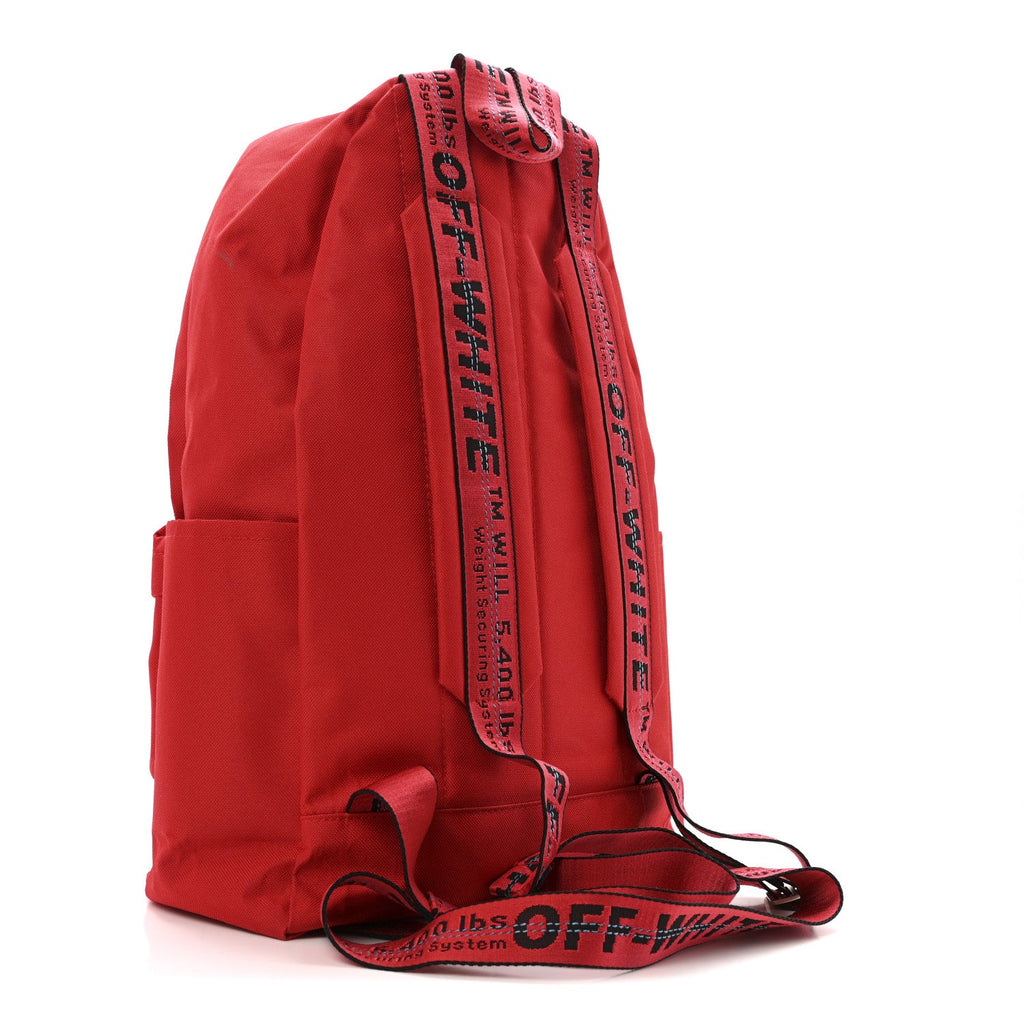 Canvas Quote Backpack Red White