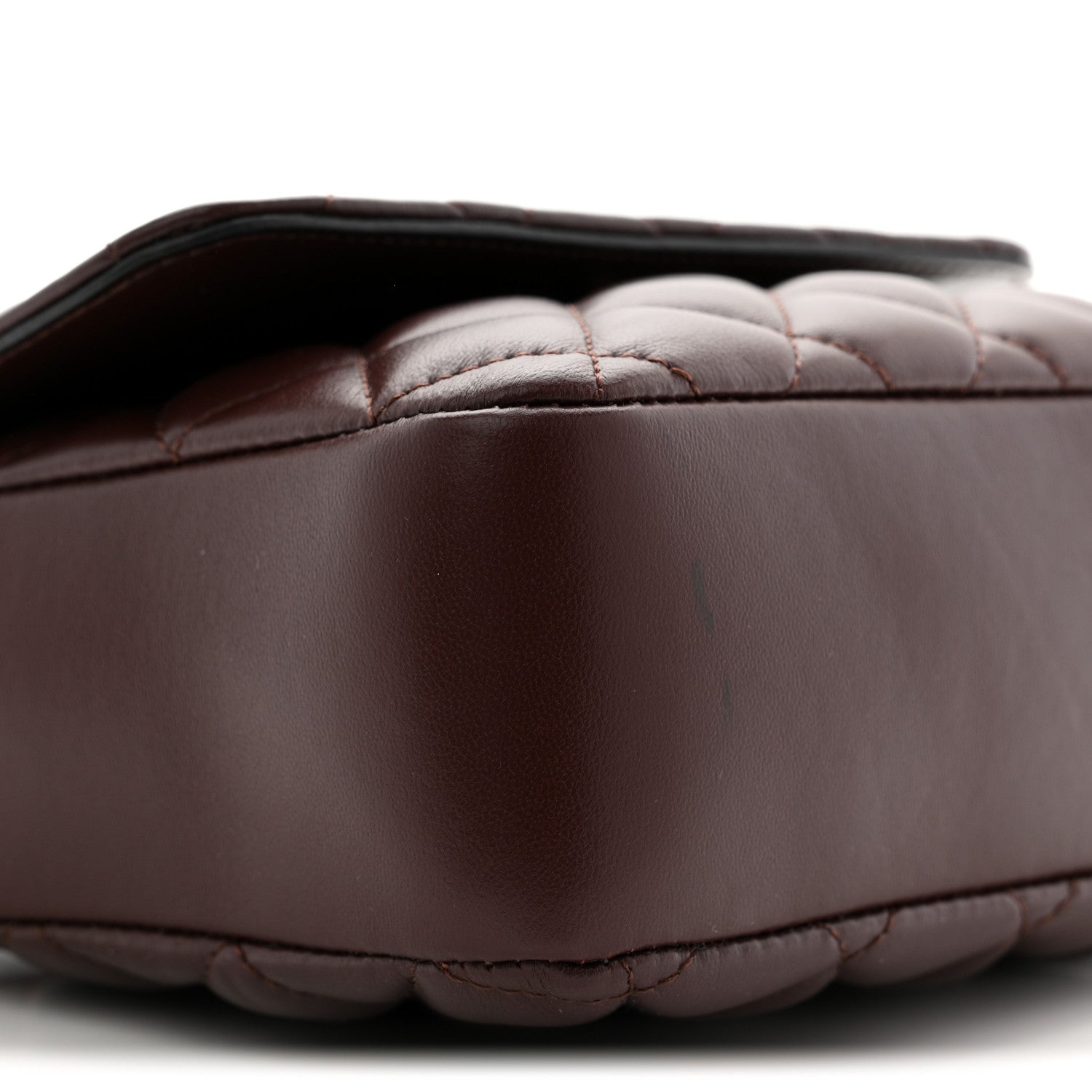 Nappa Quilted Medusa Top Handle Crossbody Flap Dark Brown