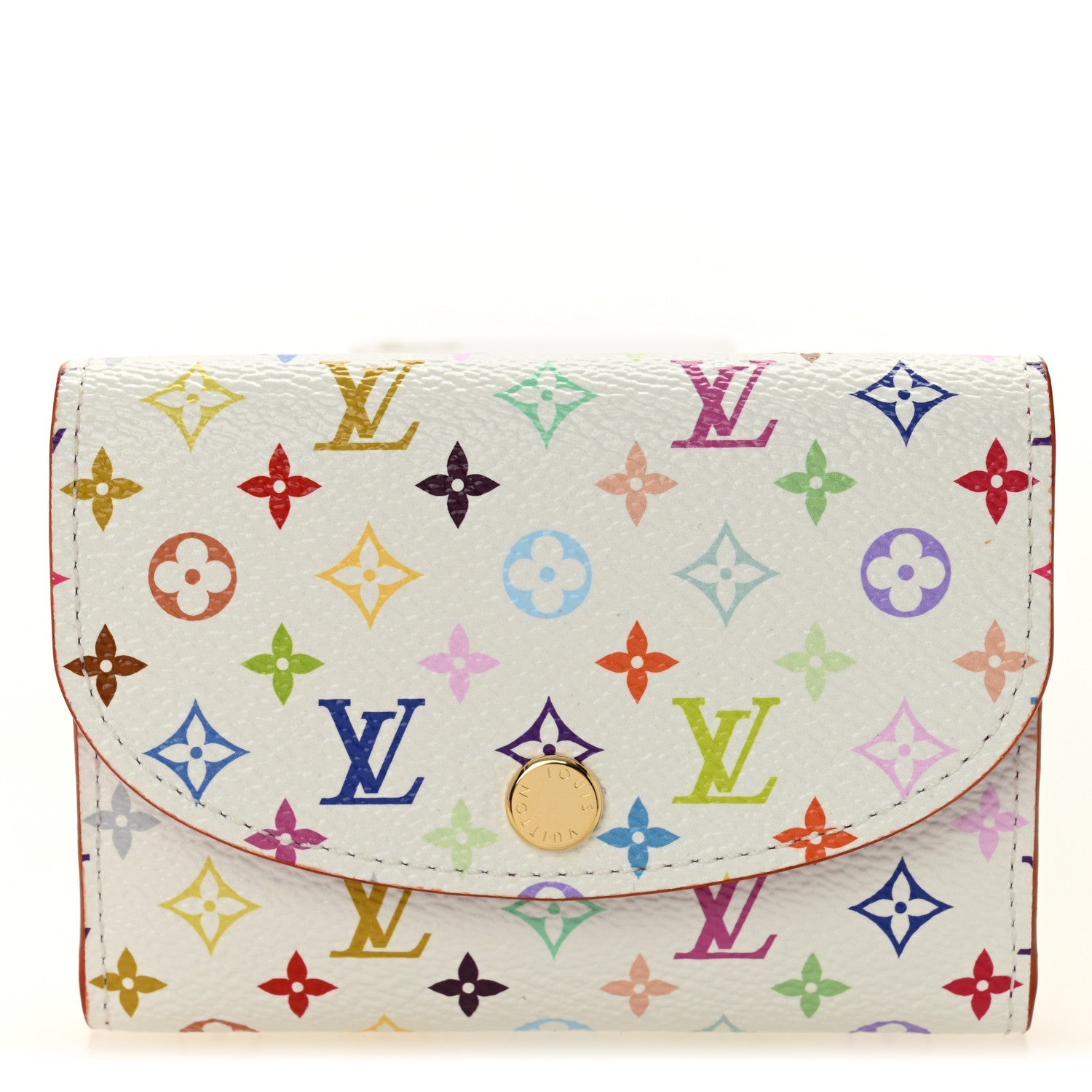 LV X TM Monogram Multicolor Rosalie Coin Purse White Kawaii Pink