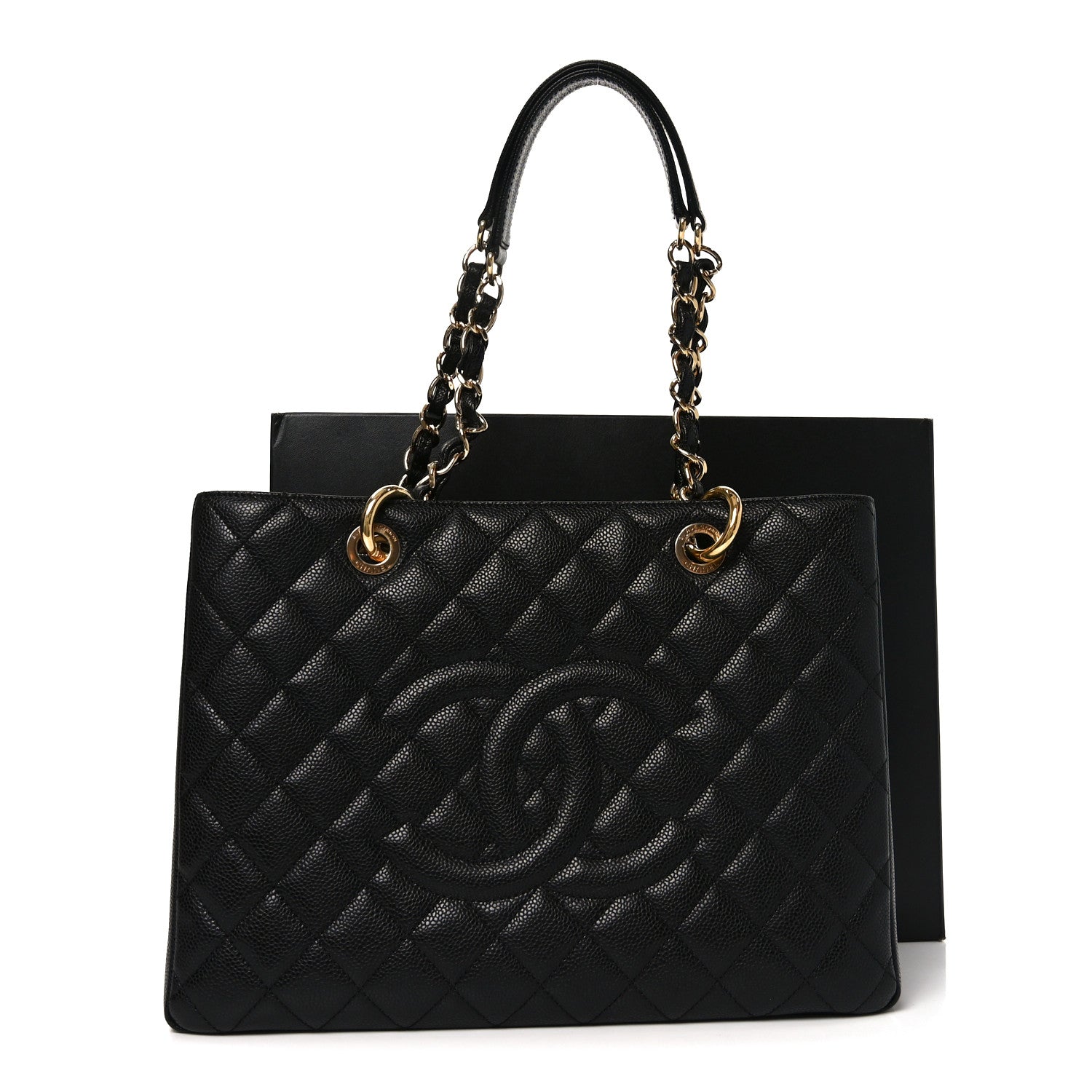 Caviar Quilted Grand Shopping Tote GST Black