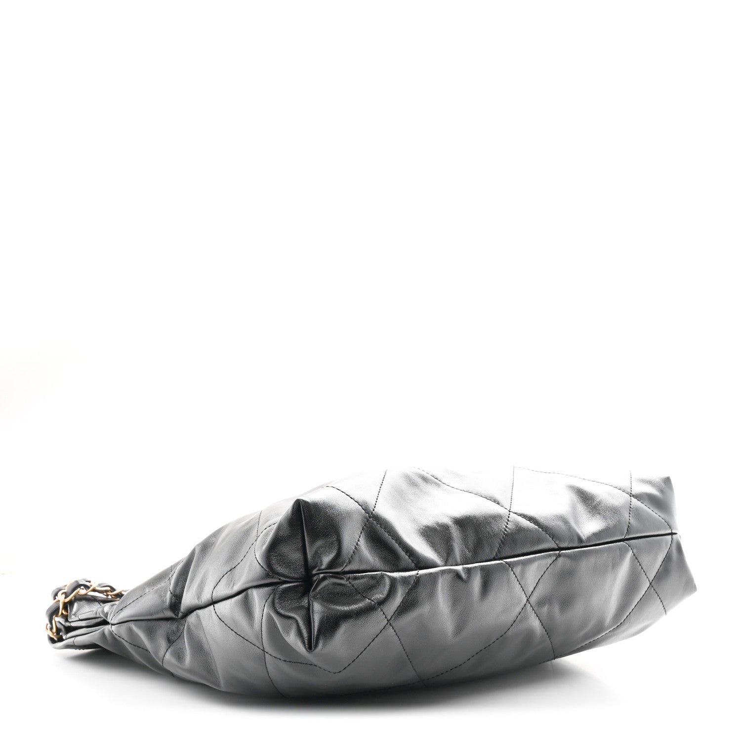 Shiny Calfskin Quilted Small Chanel 22 Black