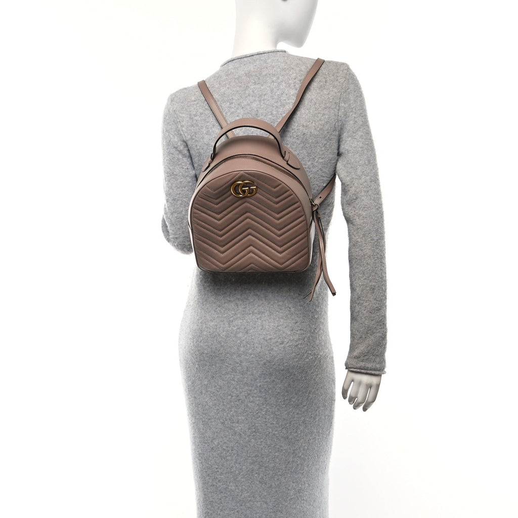 Calfskin Matelasse GG Marmont Backpack Porcelain Rose