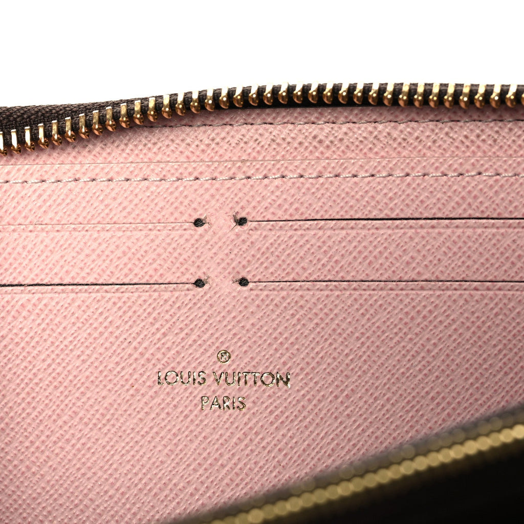 Monogram Clemence Wallet Rose Ballerine