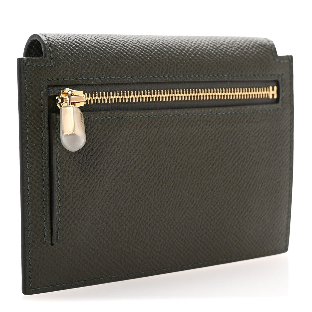 Epsom Kelly Pocket Compact Wallet Vert De Gris