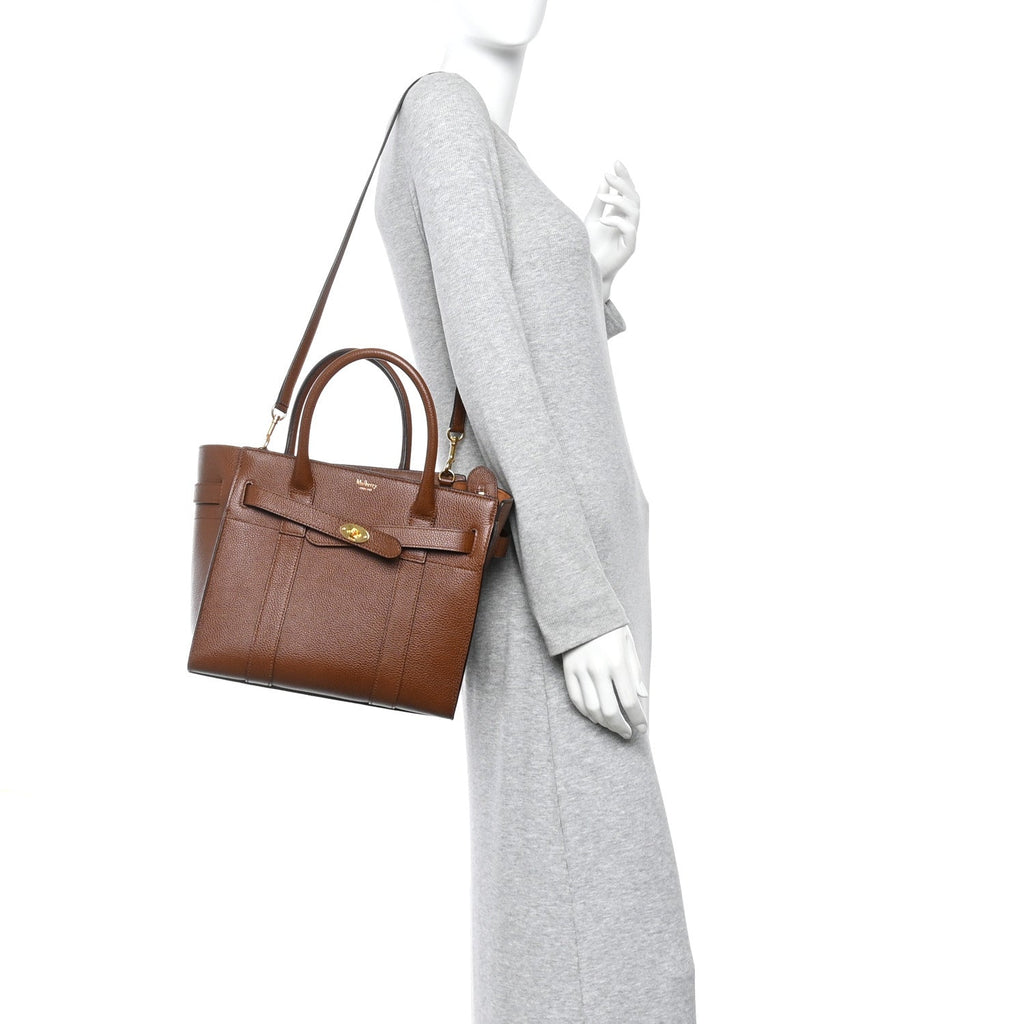 Grain Vegetable Tanned Calfskin Small Zipped Bayswater Oak