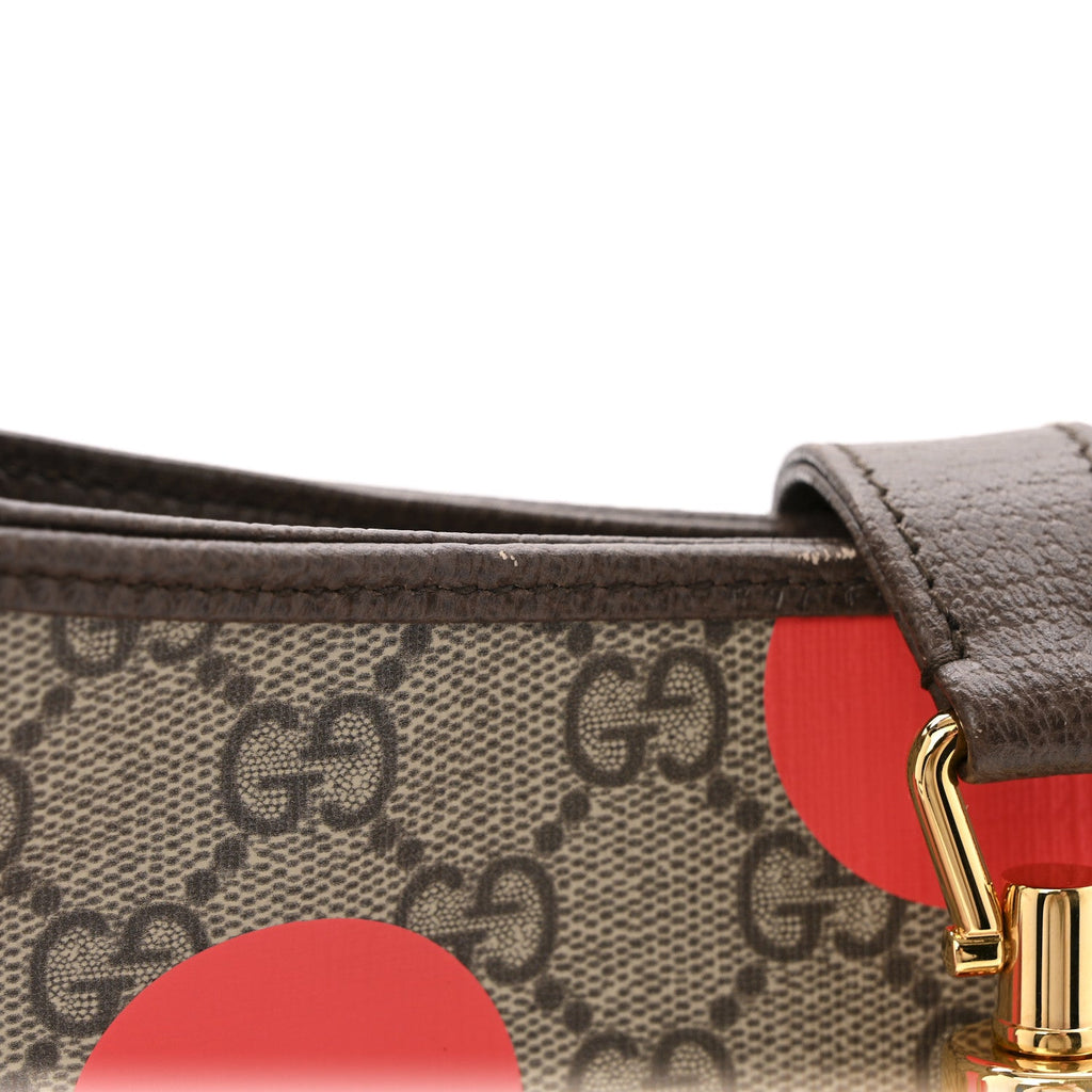 GG Supreme Monogram Geometric Textured Dollar Calfskin Web Small Jackie 1961 Hobo